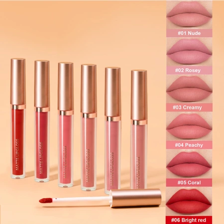 Non-sticky, vegan, moisturizing, halal mineral, long-lasting waterproof, fashionable matte luster Non-sticky, vegan, moisturizing, halal mineral, long-lasting waterproof, fashionable matte luster